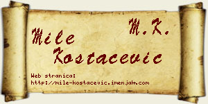 Mile Kostačević vizit kartica